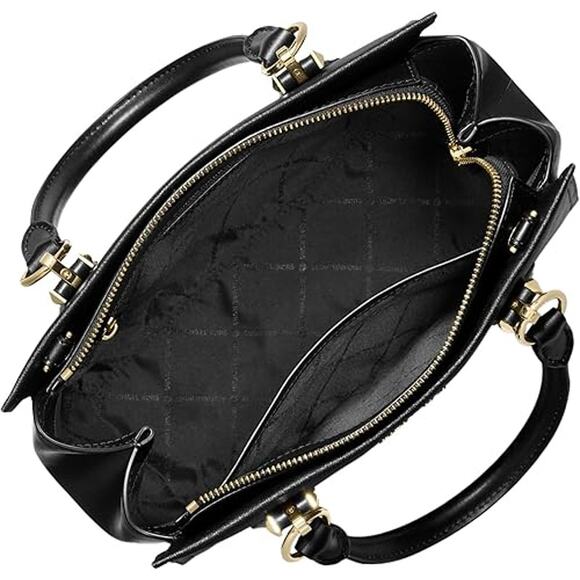 NWT Michael Kors Marilyn Medium Satchel, Gold-Tone Hardware/Black-OS - Picture 3 of 5